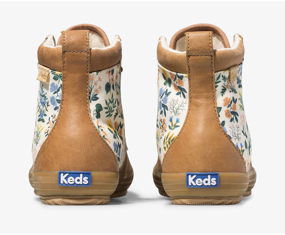 Botas Keds Mujer Marrom - Rifle Paper Co. Scout Cuero Wildflower W/ Thinsulate - 4025-INCJU